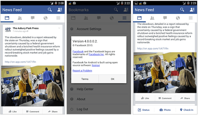 facebook 4.0 android