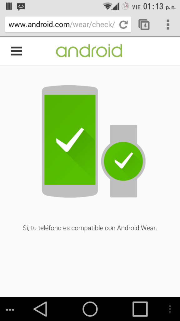 Android Wear compatibilidad