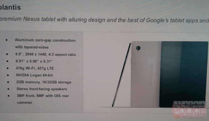 HTC nexus tablet
