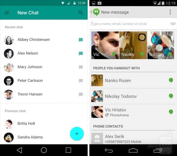 Hangout Android L
