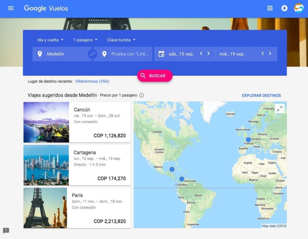 Así funciona la nueva herramienta de Google para comparar precios de viajes